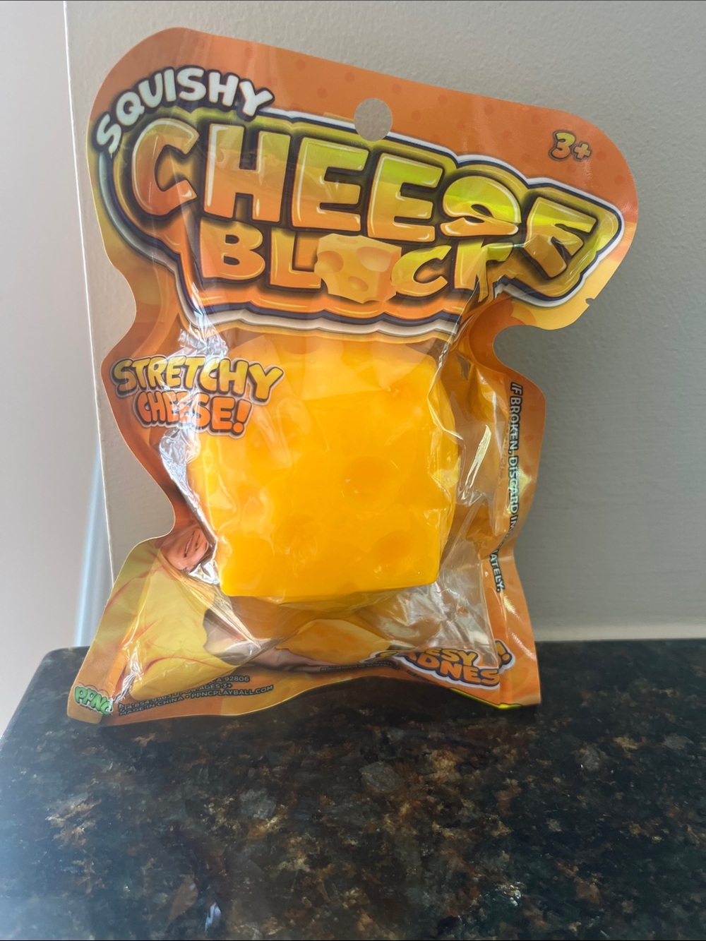 Squishy Cheese Block Stretchy Toy - Bright Yellow